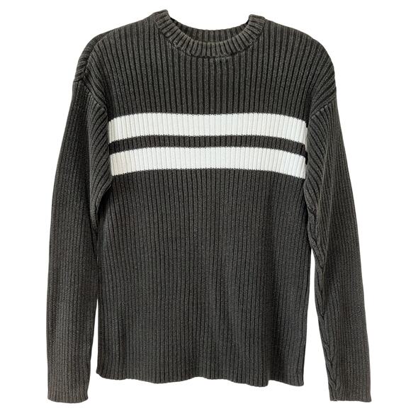 Aeropostale Y2K Brown & Cream Striped Ribbed Knit Long Sleeve Sweater Size Small - Picture 1 of 8